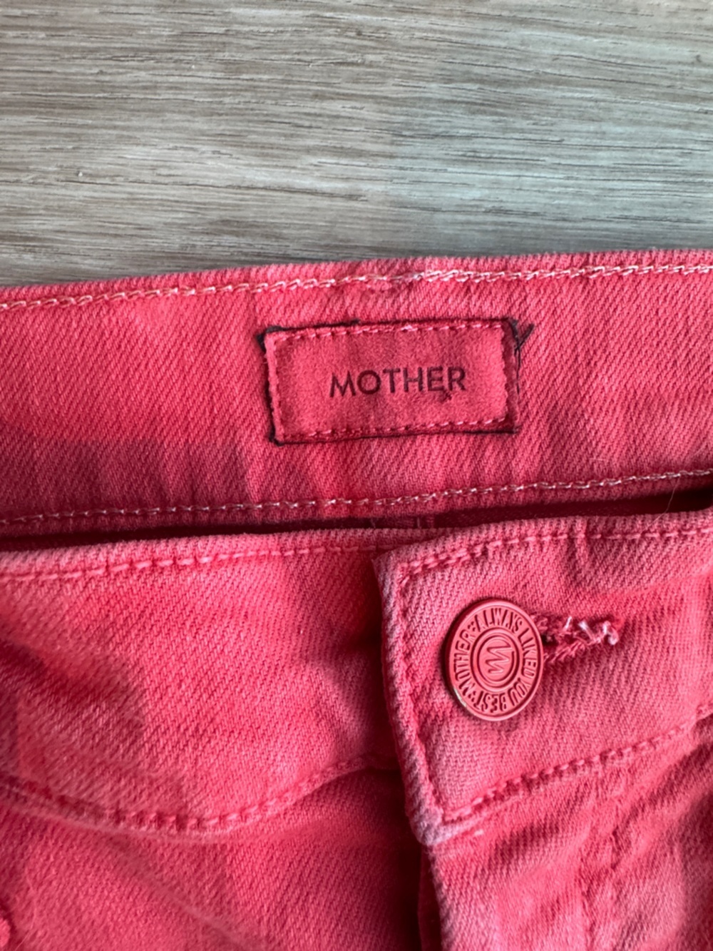 Mother Womens Sz 26 Tomato Red The Stunner Ankle Fray Hem Denim Jeans - Picture 4 of 15